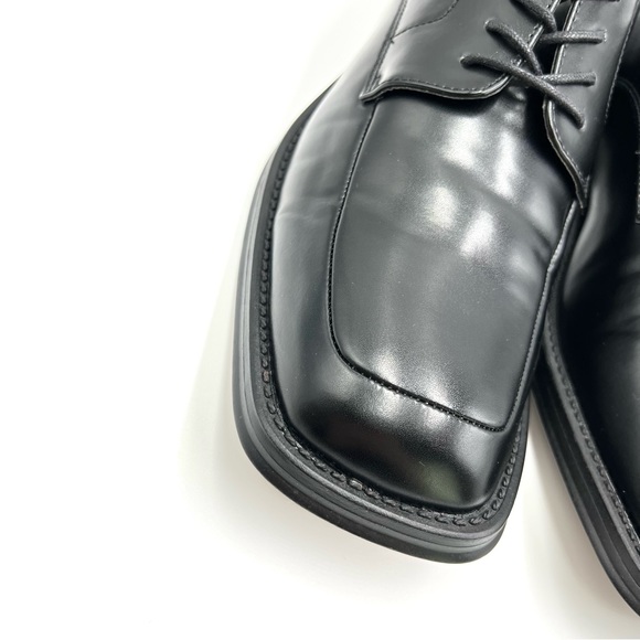 Kenneth Cole Mens Nevin Black Faux Leather Lace Up Dress Shoes Oxfords Size 8 M - Picture 4 of 12